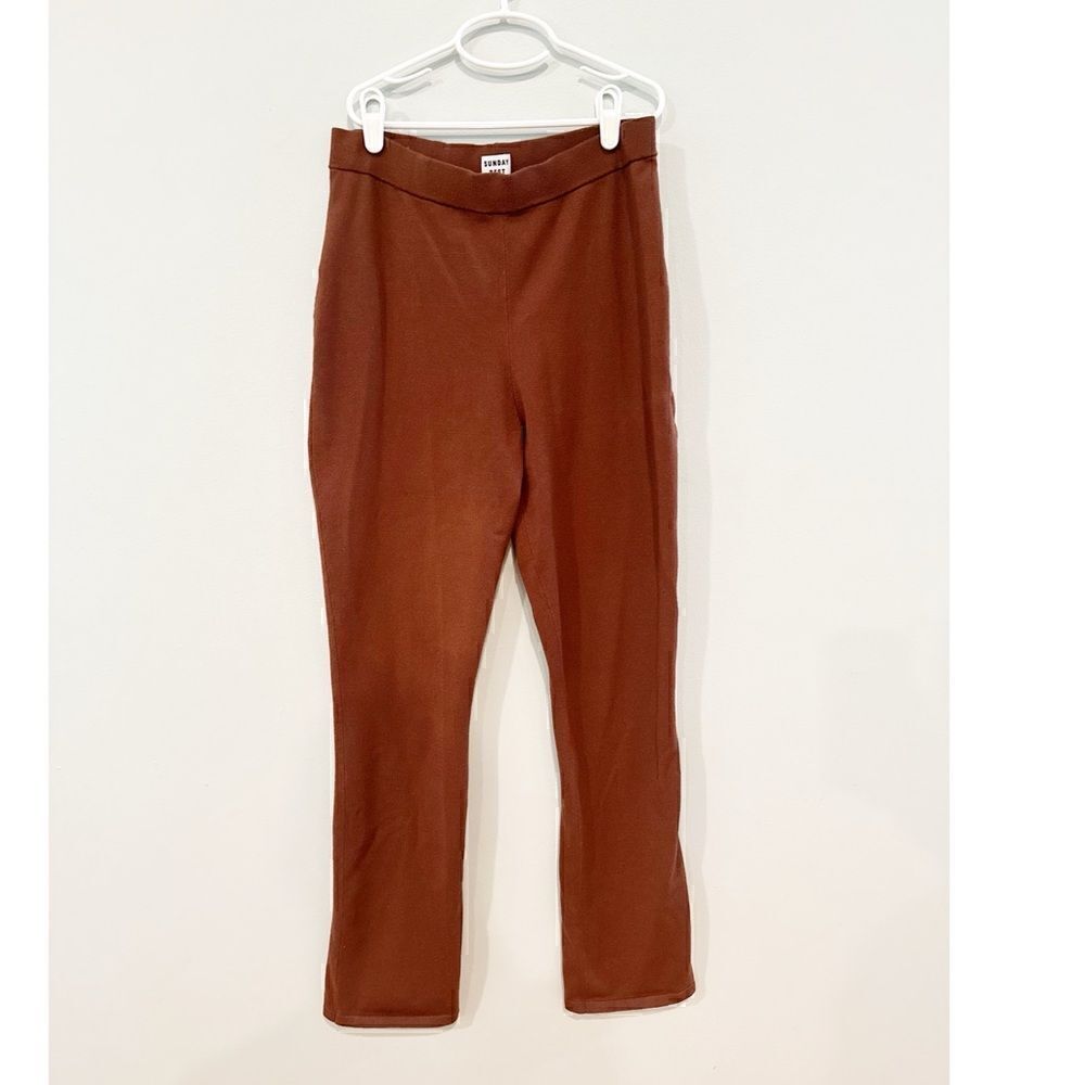 Aritzia Sunday best Ellie knit pant brown